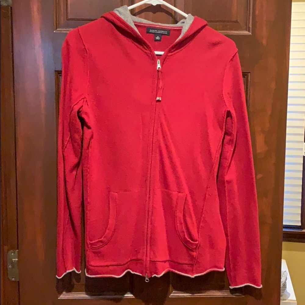 Full Zip Cashmere Blend sweater with hood